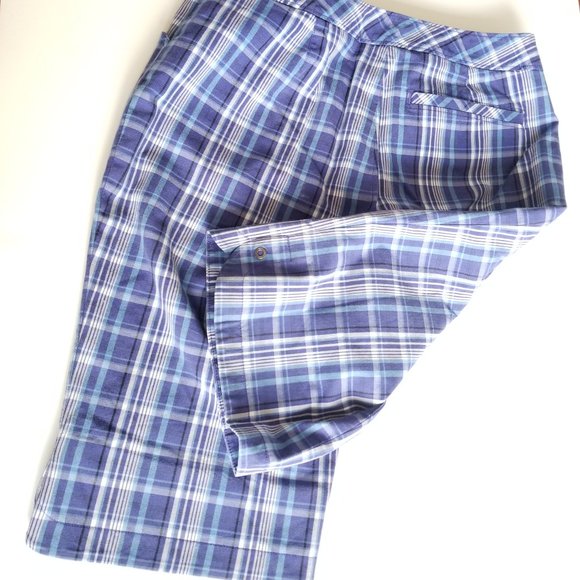 Cutter and Buck Purple Plaid Shorts Size 2 - Picture 1 of 4